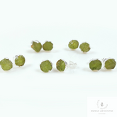 Natural Raw Peridot Stud Earrings, Silver Plated Peridot Stud Earrings, Rough Gemstone Earrings, Stud Earrings, Beautiful Stud Earring, Gift